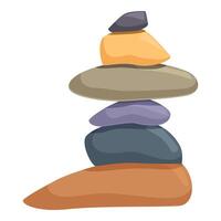 Stack of colorful balancing stones creating harmony and balance vector