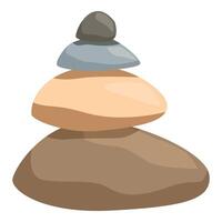 Stack of smooth stones balancing for relaxation and harmony vector