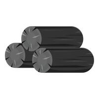 Three charcoal logs forming a stable structure for grilling vector