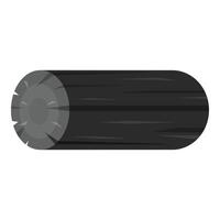Dark wooden log showing cross section detail in monochrome palette vector