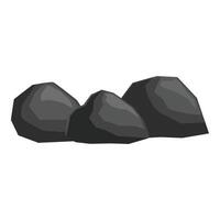 Three large gray rocks forming small mountain range vector
