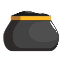 Black cauldron full of potion with gold border holding magical concoction vector