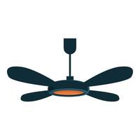 Modern ceiling fan rotating, providing cooling air circulation vector