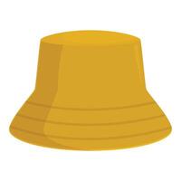 Yellow bucket hat protecting from sunlight during summer vacation vector