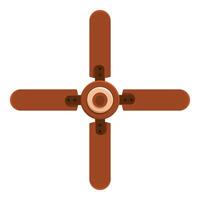 Brown ceiling fan rotating to keep cool in summer vector