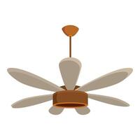 Ceiling fan rotating providing cooling air circulation vector