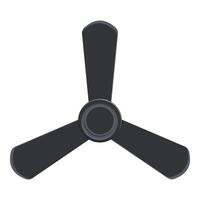 Modern black ceiling fan rotating to keep cool in summer vector