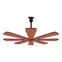 Brown ceiling fan with eight blades rotating gently vector