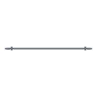 Long metal rod with hexagonal nuts connecting to threaded rods on white background vector