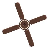 Brown ceiling fan rotating to keep cool in summer vector