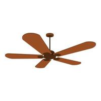 Brown ceiling fan rotating to keep cool in summer vector