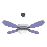 Modern ceiling fan rotating and providing cooling airflow vector