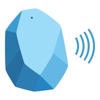 Bluetooth tracker sending signal, modern wireless technology for locating items vector