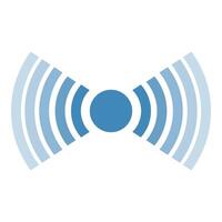 Blue radio waves expanding from central point representing wireless communication vector