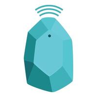 Smart turquoise tracker sending location signal vector