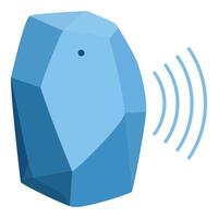 Bluetooth tracker sending signal for easy finding of belongings vector