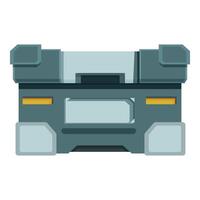 Futuristic metal container holding precious goods vector
