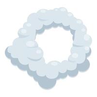 Cartoon smoke cloud frame creating a circular border vector