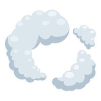 Cartoon smoke puffs creating a circular frame effect vector