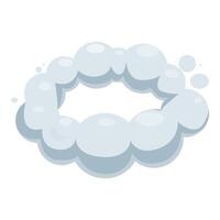 Round smoke cloud frame floating isolated on white background vector