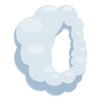 Cartoon letter o formed by light blue spheres creating a fluffy effect vector