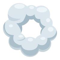Fluffy cloud ring creating a soft circular frame vector