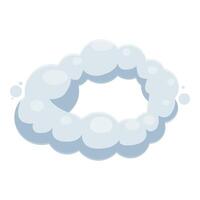 Round frame of cartoon clouds creating empty space vector