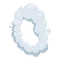 Cartoon number zero shaped smoke cloud forming abstract symbol vector