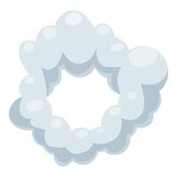 Round frame created by fluffy white clouds forming a circle vector