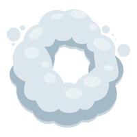 Round smoke cloud frame floating isolated on white background vector