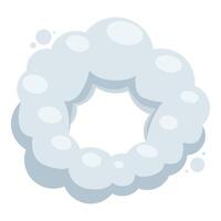 Round frame of fluffy clouds creating empty space vector