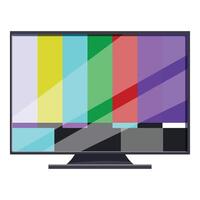 Modern tv set displaying colorful test pattern bars vector