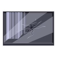 Broken tv showing vertical colored bars with crack on screen vector