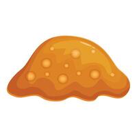 Big orange spot spreading, bubbling, and dripping down vector