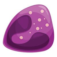 Purple amoeba showing nucleus and cytoplasm on white background vector