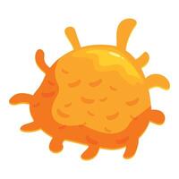 Orange virus floating and spreading contagion with tentacles vector
