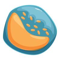 Almond nut showing its internal seed representing healthy food and vegan lifestyle vector