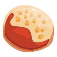 Delicious round cookie with caramel and chocolate chips is looking tasty vector