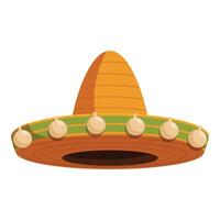 Large brimmed sombrero with colorful decorations representing mexican culture vector