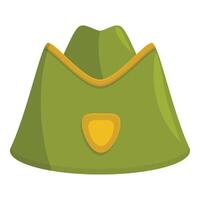 Green garrison cap with yellow emblem representing military service vector