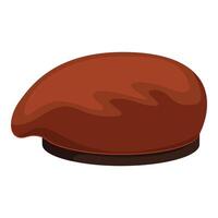 Brown beret resting on white background representing military or artistic style vector