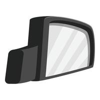 Side rearview mirror reflecting empty road on white background vector