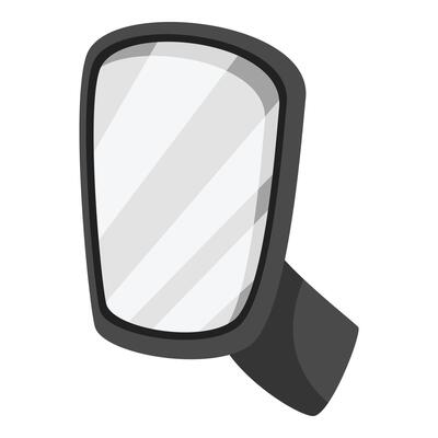 Side rearview mirror reflecting light on white background