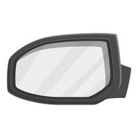 Side rearview mirror reflecting empty road on white background vector