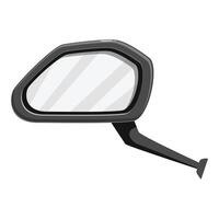 Side rearview mirror reflecting empty road on white background vector