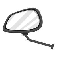 Side rearview mirror reflecting light and providing visibility for safe driving vector