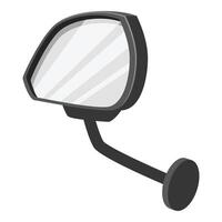 Side rearview mirror reflecting light on white background vector