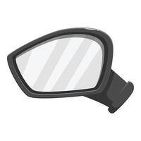 Side rearview mirror reflecting empty road on white background vector