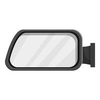 Side rearview mirror reflecting empty road on white background vector