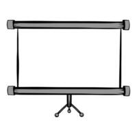 Blank projection screen standing on tripod for presentations and education vector